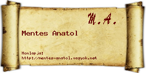 Mentes Anatol névjegykártya